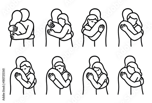 Silhouette couples embracing: intimate and emotional moments in dark background