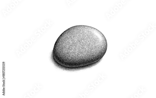 Realistic shaded stone with detailed texture on white background