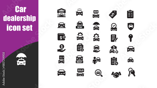 Car dealership  icon set