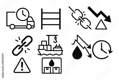 Supply chain challenges: delays, shortages, and risks illustrated