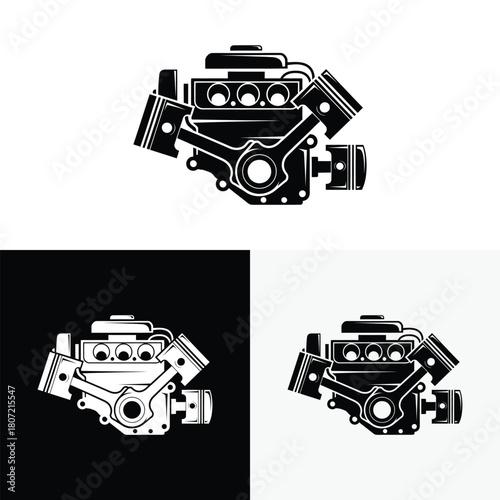 Car Engine logo vector illustration