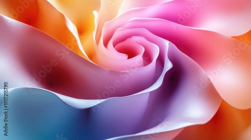 Fototapeta Naklejka Na Ścianę i Meble -  3d abstract colorful spiral on white background. 3d render illustration