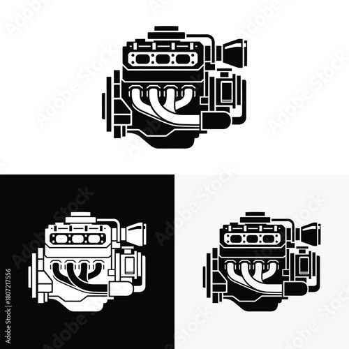 car engine logo vector illustration