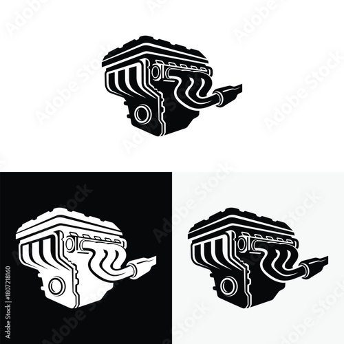car engine logo vector illustration