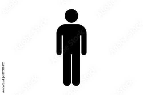 Silhouette of a Simple Man Icon on White Background Standing Straight for General Use and Design Needs in Presentations and Websites