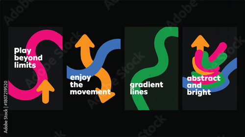 Vibrant Abstract Arrows A Collection of Playful Graphic Art Designs for Creative Expression