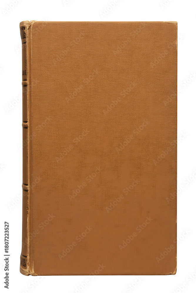Naklejka premium A vintage brown hardcover book isolated on white background