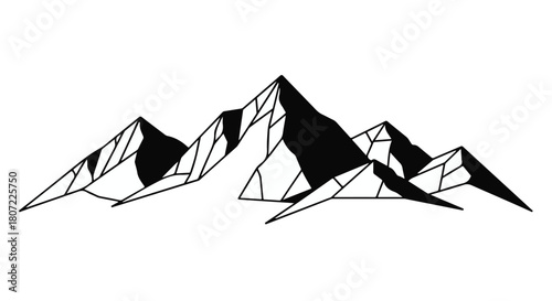 Geometric abstract mountain range illustration