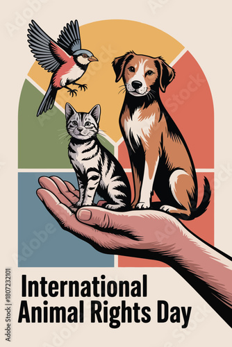 International Animal Rights Day Illustration 