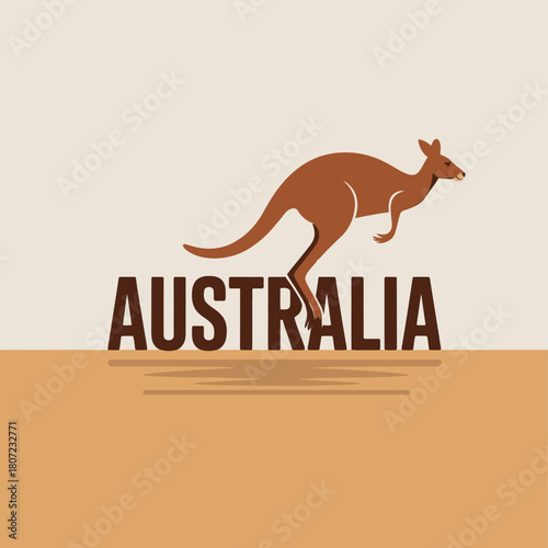 Australia animal Landscape Minimal Poster Illustration