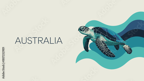 Australia animal Landscape Minimal Poster Illustration