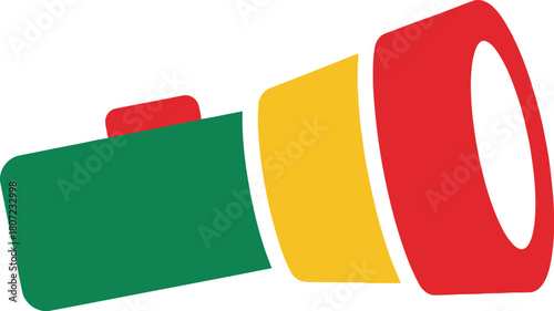 Abstract colorful vector illustration of an optic device with green yellow and red