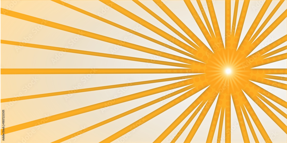 Fototapeta premium Bright Orange Sunburst Light Effect Background