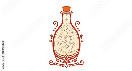 Two glass bottles of olive oil, one isolated and one with a second transparent object, are illuminated on an antique light background