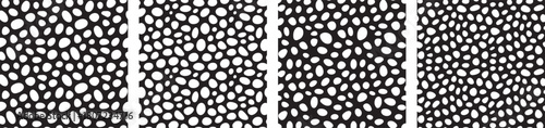 organic pebble seamless pattern collection – black and white abstract stone texture backgrounds