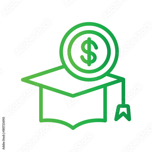 Graduation Fees Color gradient illustration vector icon which can easily modify or edit 
