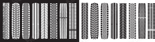 tire tread pattern vector set with detailed automotive track textures