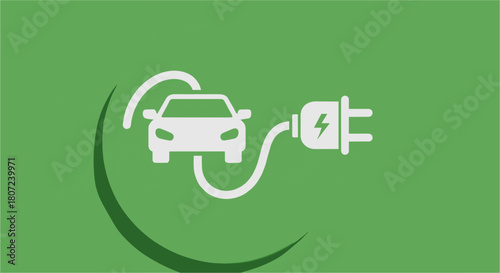 Drive green with stylish electric car icon representing sustainable energy solutions for a cleaner future now