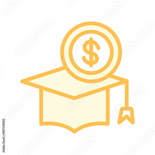 Graduation Fees duotone line icon , vector, pixel perfect, illustrator file 
