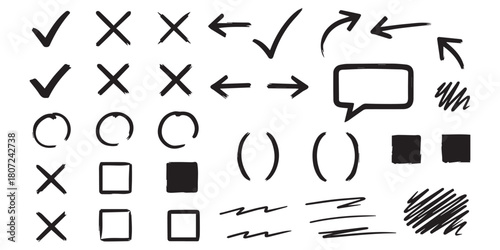 set of hand drawn arrows