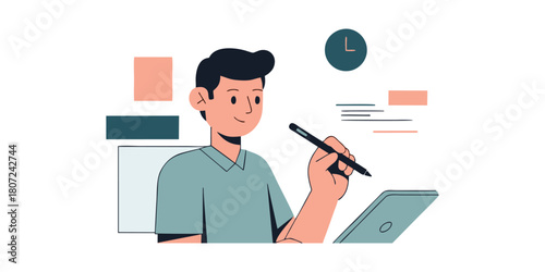 Digital Artist at Work - Creating on a Tablet.