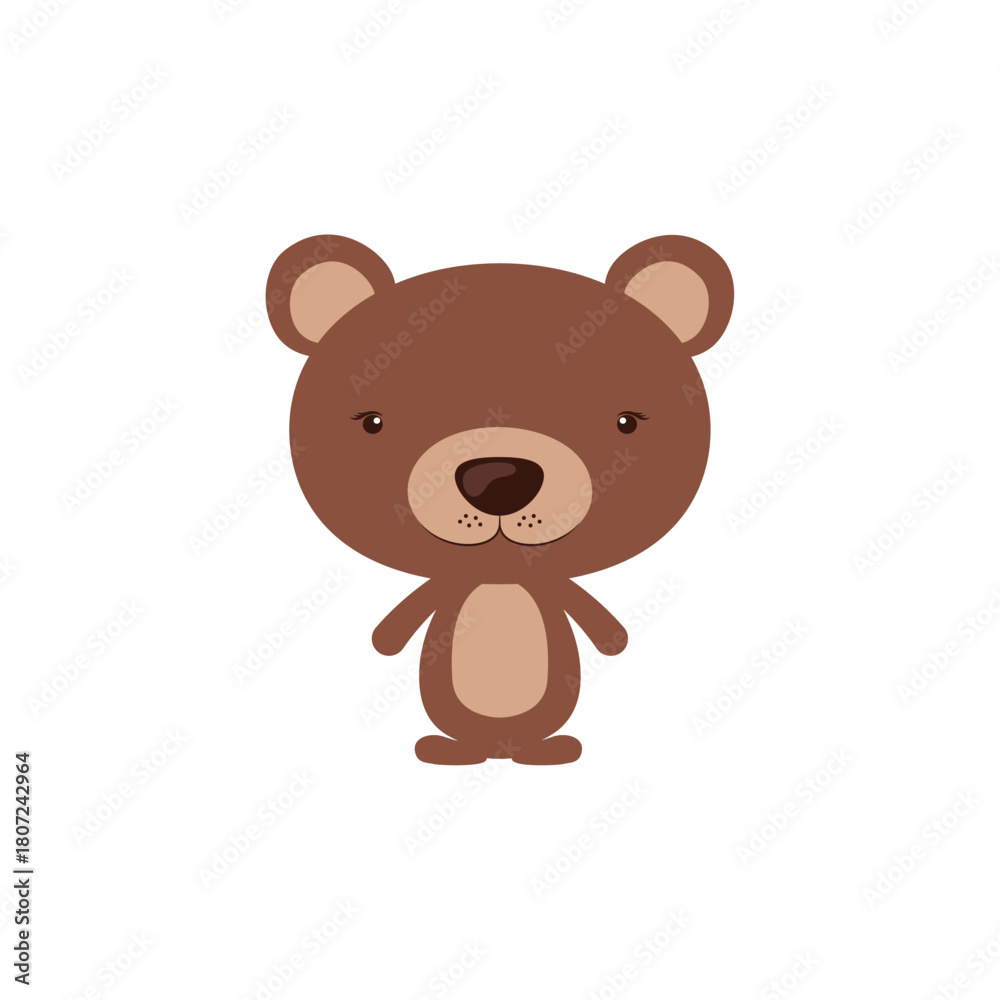 Fototapeta premium Cute cartoon bear illustration perfect for children's books and playful designs