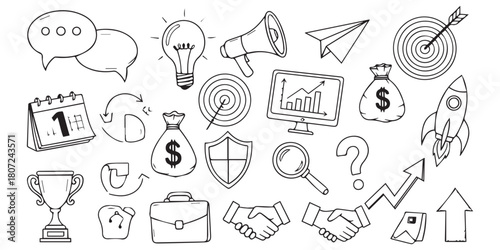 set of hand drawn arrows and labels