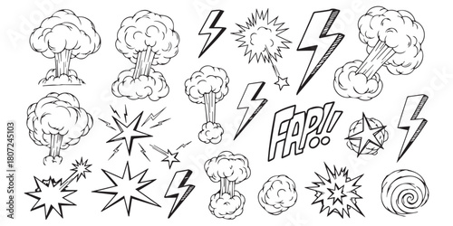 set of hand drawn flowers vector illustration