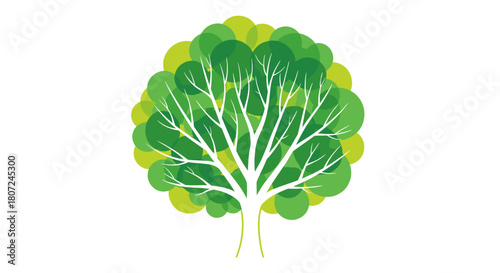 Fresh green tree design for eco friendly concepts or business logos for sustainable brands in nature style