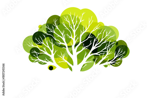 Vibrant green tree illustration brings fresh energy to your projects with a modern, clean design
