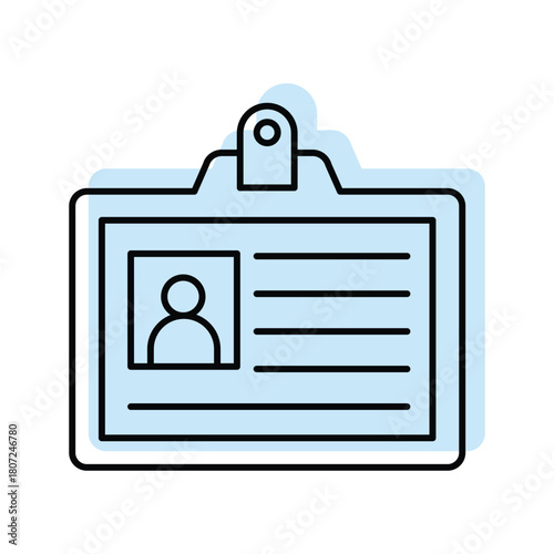 ID Card color shadow thinline icon , vector, pixel perfect, illustrator file 
