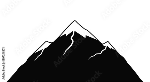 Majestic snow-capped mountain peaks under a clear sky, symbolizing adventure and natural beauty.