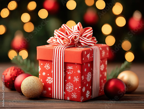a wrapped Christmas package