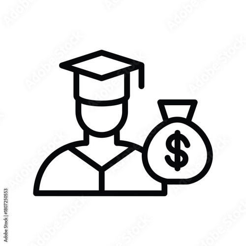Student Loan line icon , vector, pixel perfect, illustrator file 

