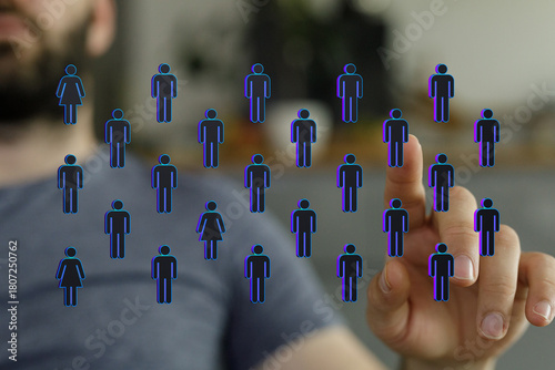 Hand pointing at people ico...