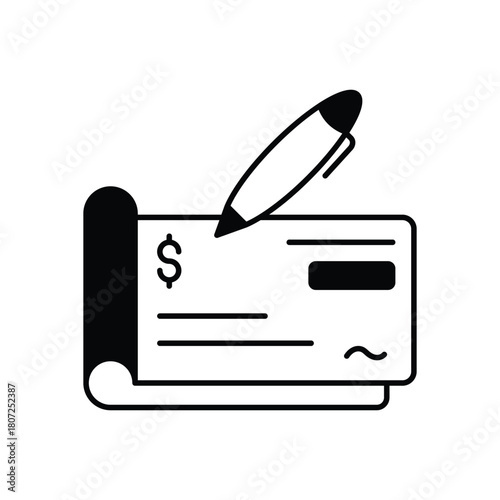 Bank Check vector icon