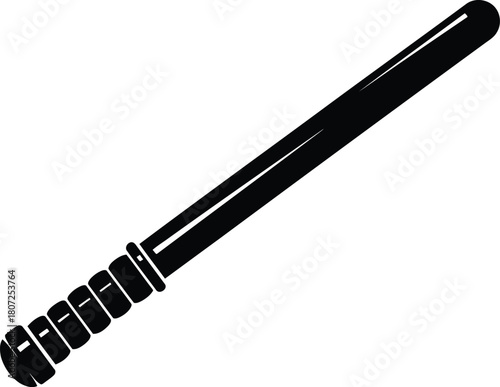 Law enforcement baton weapon security club defense tool officer nightstick control equipment vector