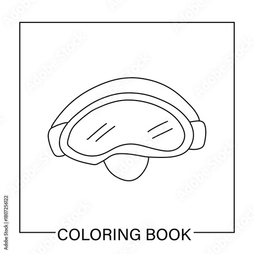 Diving equipment coloring book Isolated on white background. diving with outline style good for icon, symbol, element design, coloring book,