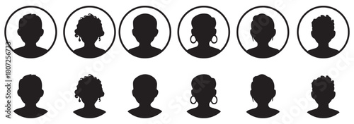 User profile icon set. Profile, people silhouette, person, avatar, sign up Icons for Social media concepts. Profile and people, User icon for web site, silhouette and more. Vector illustration
