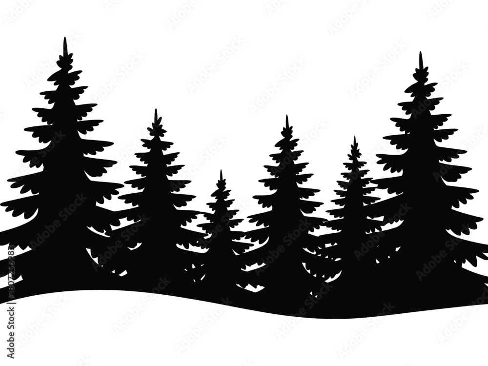 Fototapeta premium 0009_2_silhouette-of-snowy-pines-black-vector-o_HJrSv-n_QfaNCLO4y3KSoQ_PGWl1oUhTYuItmmw24iFSA.eps