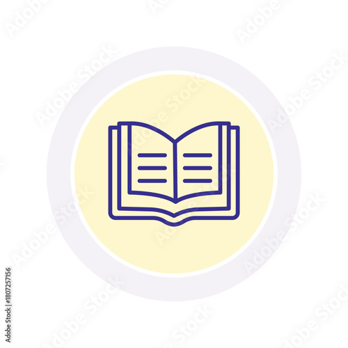 Open Book color circle icon , vector, pixel perfect, illustrator file 
