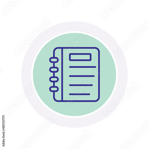 Notebook color circle icon , vector, pixel perfect, illustrator file 
