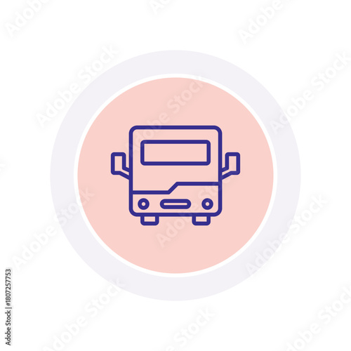 University Bus color circle icon , vector, pixel perfect, illustrator file 

