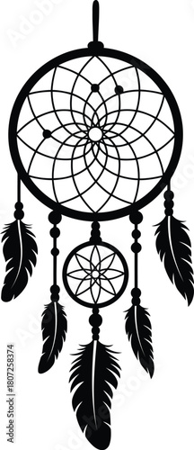 Mystical dreamcatcher native american talisman symbol of protection spirituality art vector