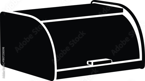 Modern metal bread box storage container kitchen countertop organizer freshness keeper vector