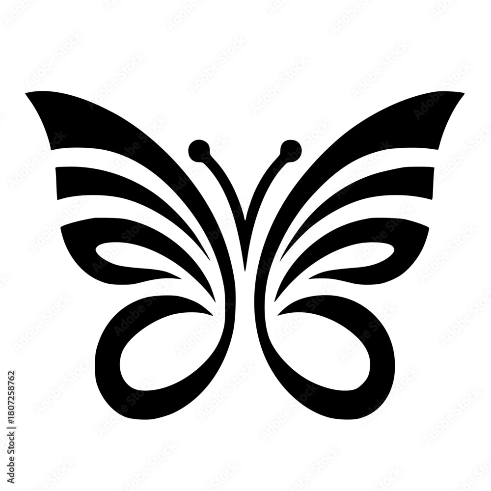 Obraz premium Simple minimalist butterfly logo silhouette