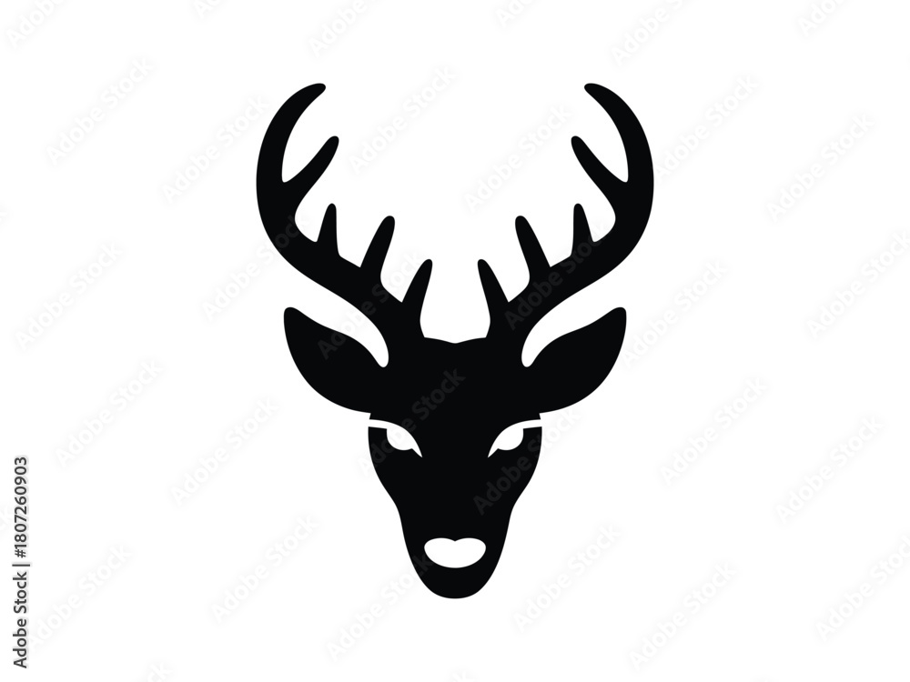 Naklejka premium 0022_2_silhouette-of-deear-head-black-vector-on_rTlg4NmwS4eRzSzJBWFBHA_NFlF6m6DTIOxueeICfPGDw.eps