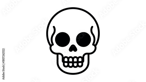 A simple black and white illustration of a human skull against a plain white background.