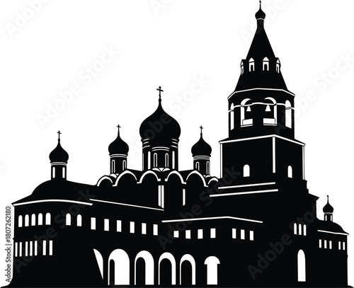 Orthodox church silhouette architecture religious building faith spiritual landmark landmark structure landmark design landmark icon vector