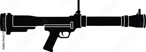 Silhouette of military rocket launcher weapon isolated on vector illustration vector